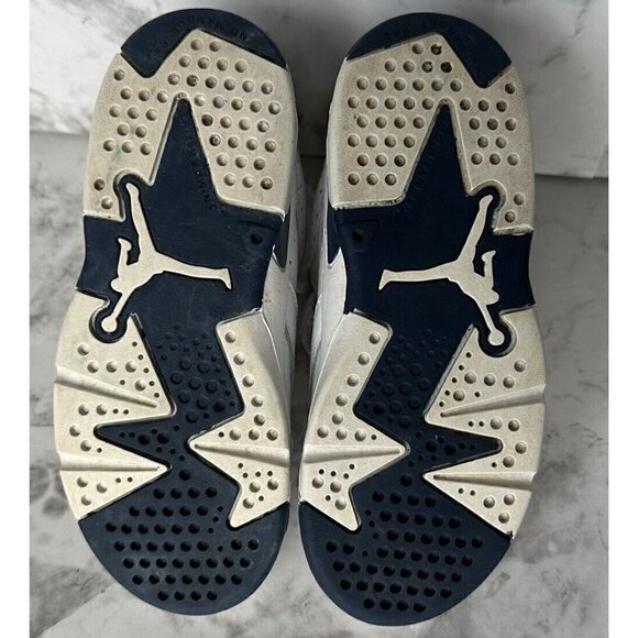 Nike Air Jordan 6 Retro TD Midnight Navy White 384667-141‎ Toddler 10c Sneakers - Picture 9 of 10